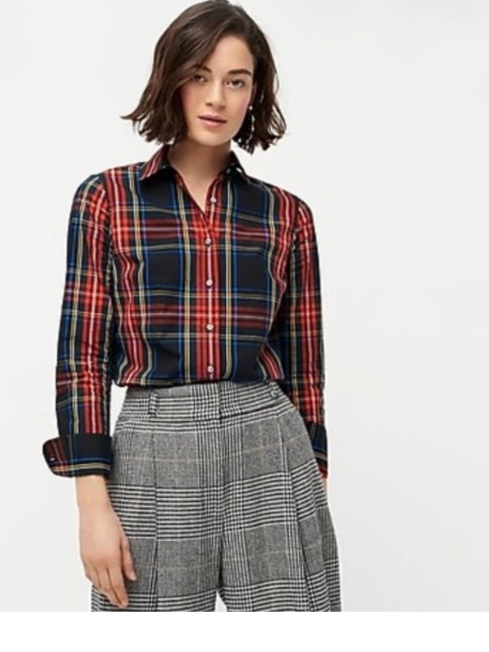 J. Crew Button-Down Stewart Tartan plaid slim shirt (Bin 092)
